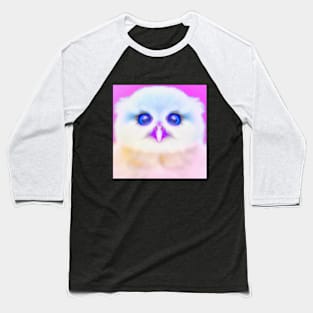 Baby Owl in white Cotton Candy style Baseball T-Shirt